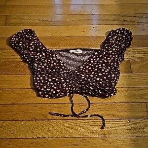 LA Hearts by PacSun Women's Burgundy Crop-top Size Small